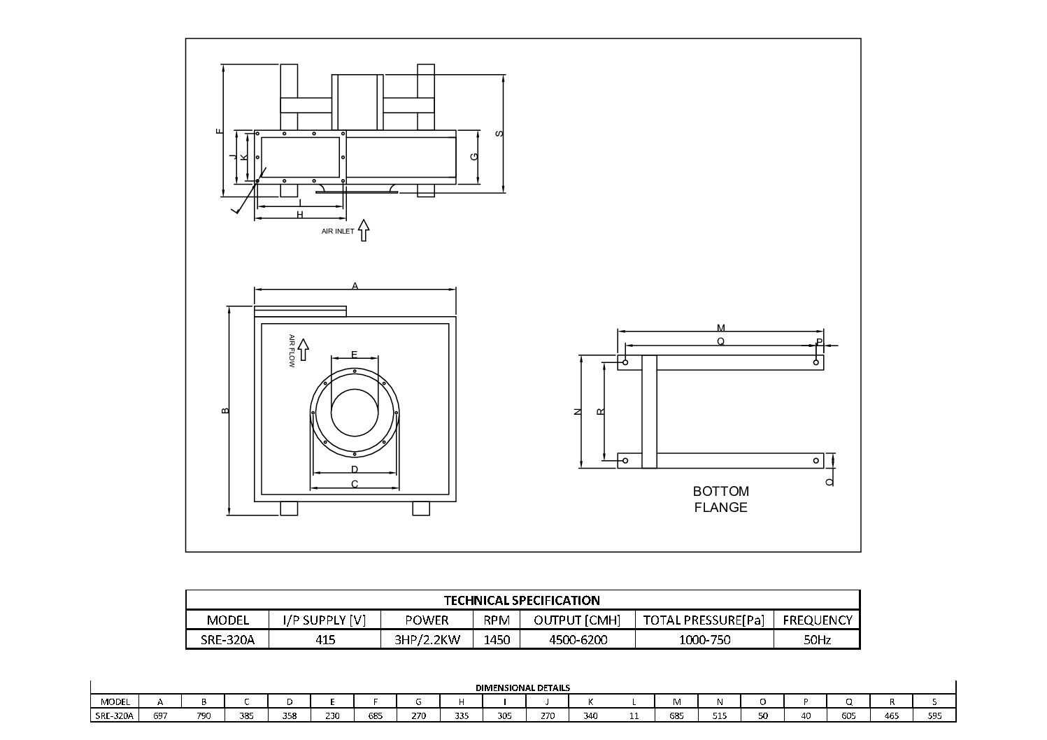 SRE Kitchen Centrifugal Fan | Low Noise Multi-Wing Exhaust Fan - Image 2